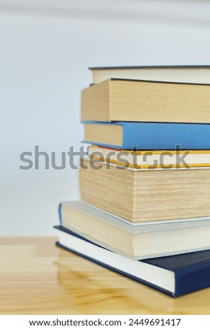 stack of books on the table