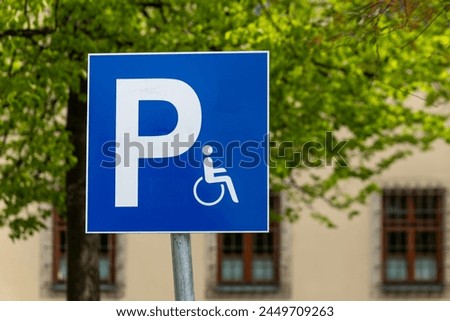 a park symbol for disabled people in the city