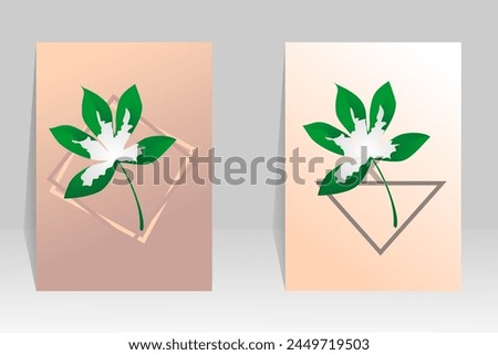 Botanical wall art vector. Art image of leaves with abstract shapes. Abstract Plant Art for prints, covers, wallpaper