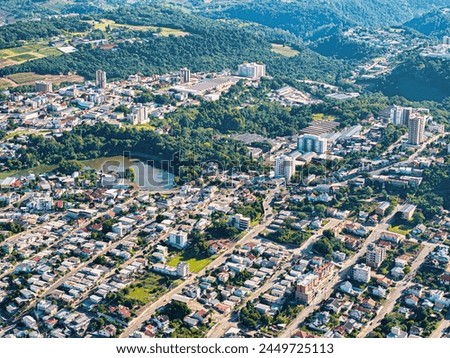 Aerial image of Bento Gonçalves RS also known as Cruzinha and Colônia Dona Isabel.