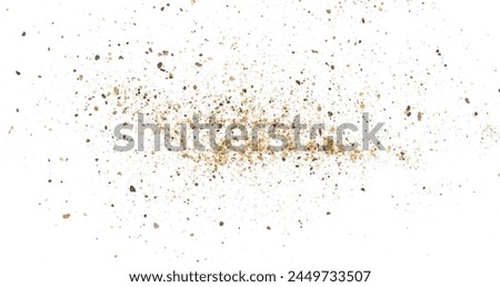 Black ground pepper isolated on white, clipping path
