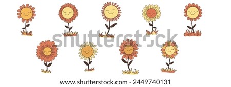summer sunflower flower natural flowers cartoon cute
Flat illustration. hand drawn vintage style retro illustration