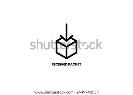received packet e-commerce outline style icon design