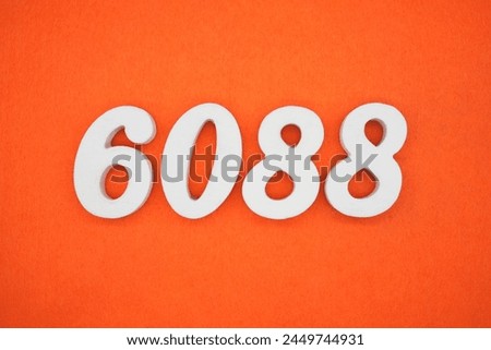 Orange felt is the background. The numbers 6088 are made from white painted wood.