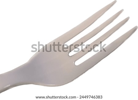 White plastic fork isolated on a white background