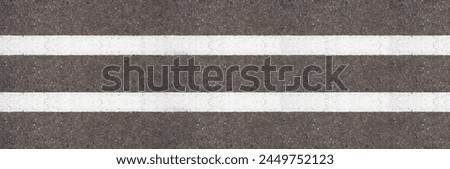 Empty highway black asphalt road and white dividing lines, Top view Royalty-Free Stock Photo #2449752123