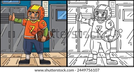 American Football Player Thumbs Up Illustration