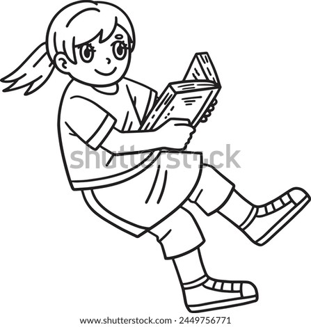 First Day of School Child Reading Book Isolated 