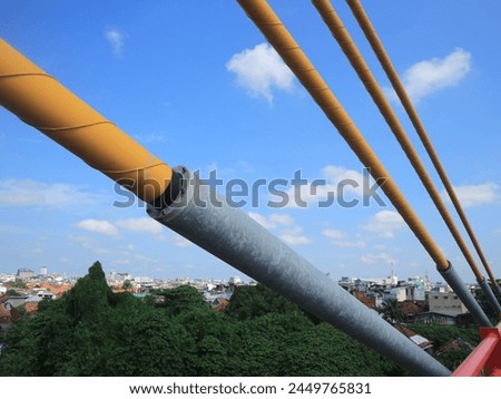 Suspension bridge with cable support structure, cable support structure for the bridge Royalty-Free Stock Photo #2449765831