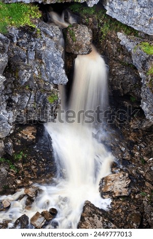 Waterfall in Hull Pot, Horton in Ribblesdale, Yorkshire Dales, Yorkshire, England, United Kingdom, Europe  Royalty-Free Stock Photo #2449777013