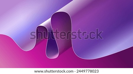 Abstract fluid wave ribbon purple pink blue background vector illustration graphic, wavy dynamic energy magenta wallpaper backdrop element, irregular liquid curve flow gradient image clip art
