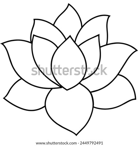 illustration hand-drawn black and white doodle style lotus flower spa