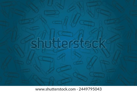 School Paper Clips Background - Messy Black and Blue Paper Clips on Gradient Blue Background.