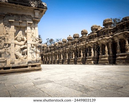 The Kailasanathar Temple also referred to as the Kailasanatha temple, Kanchipuram, Tamil Nadu, India. It is a Pallava era historic Hindu temple. Royalty-Free Stock Photo #2449803139