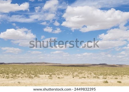 Kazakhstan desertic landscape, Senek town area, Mangystau region. Central Asia landscape Royalty-Free Stock Photo #2449832395