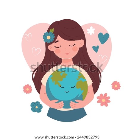 Earth Day. International Mother Earth Day. Environmental problems and environmental protection. Vector illustration. 