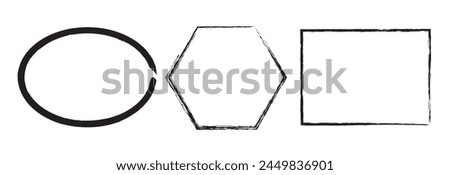 Rectangle frame line. square shape outline on hand draw style. vector illustration isolated Royalty-Free Stock Photo #2449836901