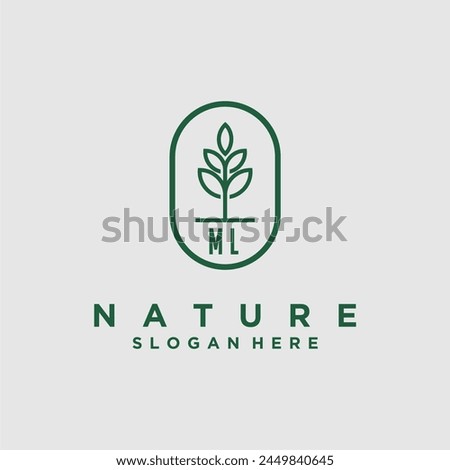 Initials minimalist nature logo design vectors