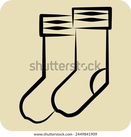 Icon Sock. related to Football symbol. hand drawn style. simple design illustration