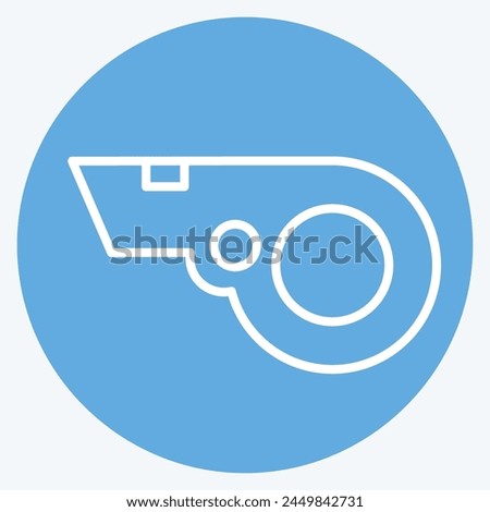 Icon Whistle. related to Football symbol. blue eyes style. simple design illustration