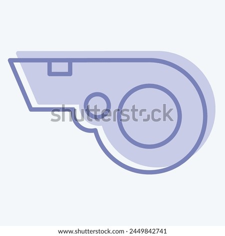 Icon Whistle. related to Football symbol. two tone style. simple design illustration