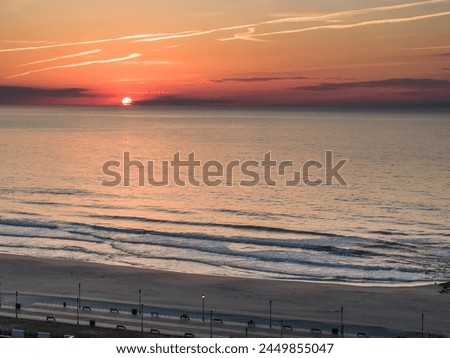 Sunrise over the boardwalk at the Jersey Shore