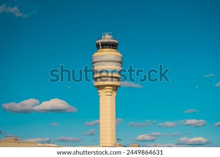 Top of air traffic control tower at Hartsfield-Jackson international airport, Atlanta, Georgia, USA