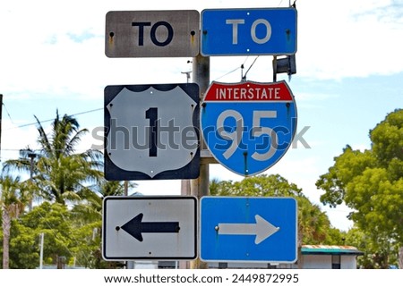 Highway signs in South Florida
US-1 and I-95