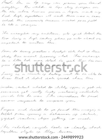 Actual pencil hand writing sample of illegible cursive notes. Old-fashioned Handwritten Letter with Authentic Charm, Offering a Glimpse into the Past with Its Classic Elegance and Timeless Appeal.