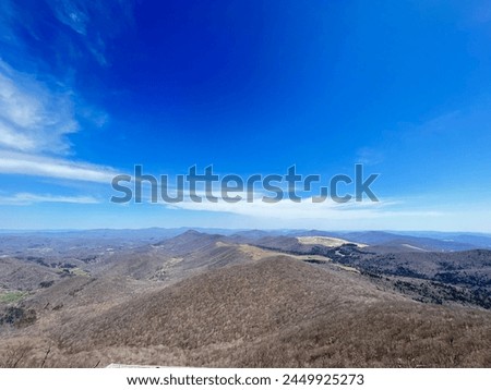 Panoramic view of Smoky mountain top view 