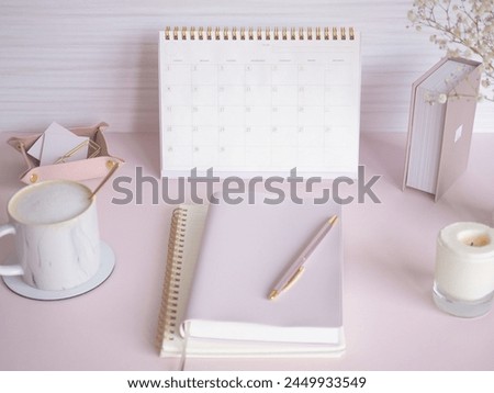Cute light pink desk image