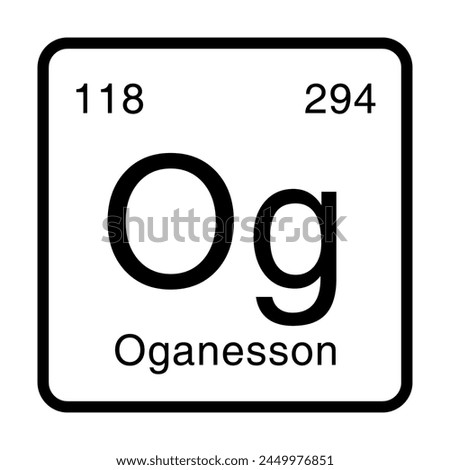 Og Oganesson Periodic Table Elements Chemistry Icon Sign Symbol Vector EPS PNG Transparent No Background Clip Art Vector EPS PNG