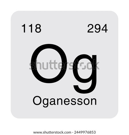 Og Oganesson Periodic Table Elements Chemistry Icon Sign Symbol Vector EPS PNG Transparent No Background Clip Art Vector EPS PNG