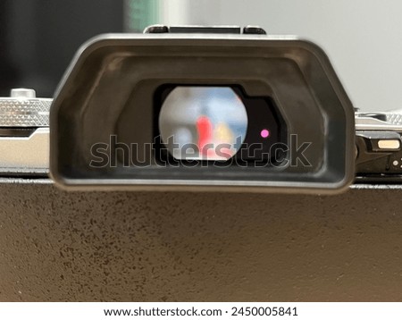 A viewfinder, small screen for look through to frame when taking a picture.