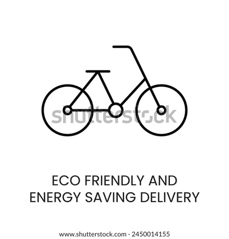 Bicycle eco friendly and energy saving delivery, vector line icon with editable stroke