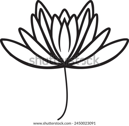 Continuous line drawing of two lotuses. The concept of beauty and nature, love. Ecology of aquatic plants. Water lily flower hand drawn design one outline sketch. Vector illustration.
