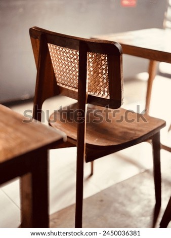 Beautiful Rattan dining chair in a pizza resto