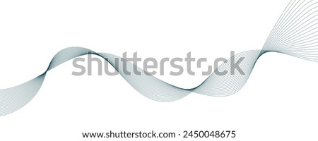 Abstract vector background with blue wavy lines. Blue wave background. Blue lines vector illustration. Curved wave. Abstract wave element for design.
