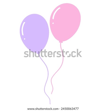 Two Pink and Purple Balloons