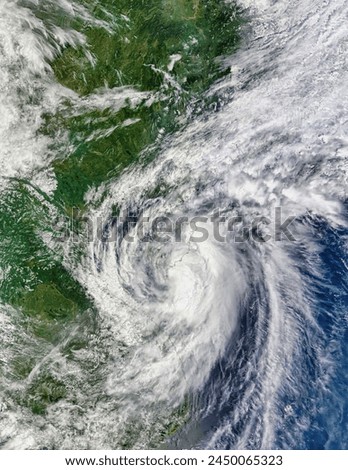 Tropical Storm Mekkhala off Vietnam and China. Tropical Storm Mekkhala off Vietnam and China. Elements of this image furnished by NASA. Royalty-Free Stock Photo #2450065323