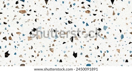 Terrazzo polished stone floors and wall patterns and surface colors of marble and granite, materials for decoration, backgrounds, textures, interior design.
