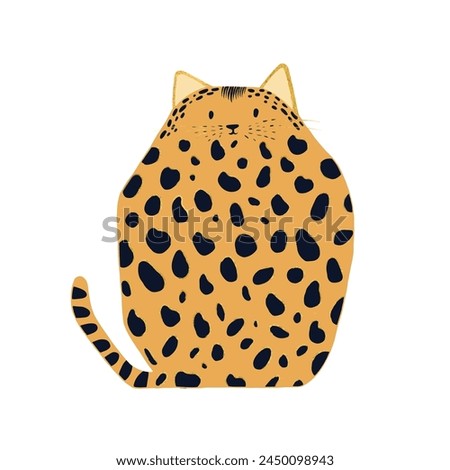 Vector cat in abstract modern style. Cat clip art with trendy leopard spots. 