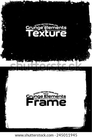 Grunge frame and texture set  - Abstract design template. Stock vector set - easy to use