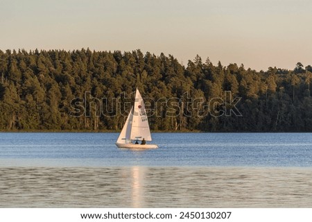 Picture of a boat at Sunset at Lake Ekoln