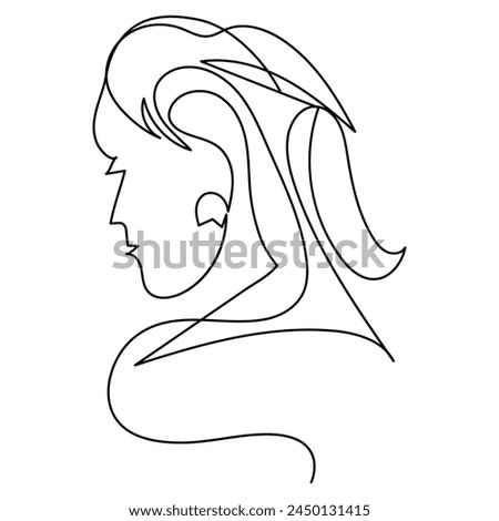 
Anime   continuous one line drawing of outline vector illustration
