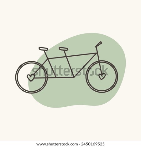 Stylized bicycle tandem. Great for Valentine's Day postcard, wedding invitation and more.