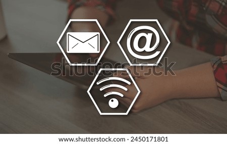 Contact concept illustrated by a picture on background