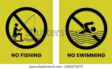 no fishing no swimming symbol vector