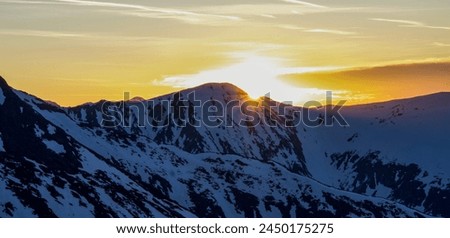 Sunset on the mountain, Mosu Peak, Fagaras Mountains, Romania