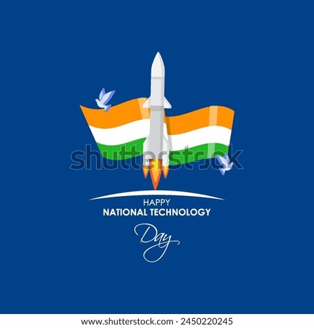 Vector illustration of National Technology Day social media feed template